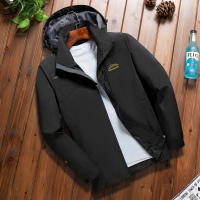 木林森户外服装男女休闲登山服情侣薄款外套防水透气冲锋衣HC1898 男款-黑色 XL