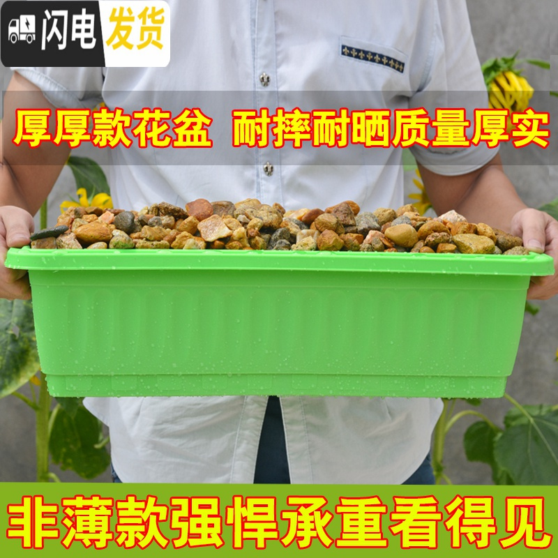三维工匠多肉花盆新款全新塑料树脂简约特大号长方形花盆 紫色(单盆) 50cm以上花盆容器