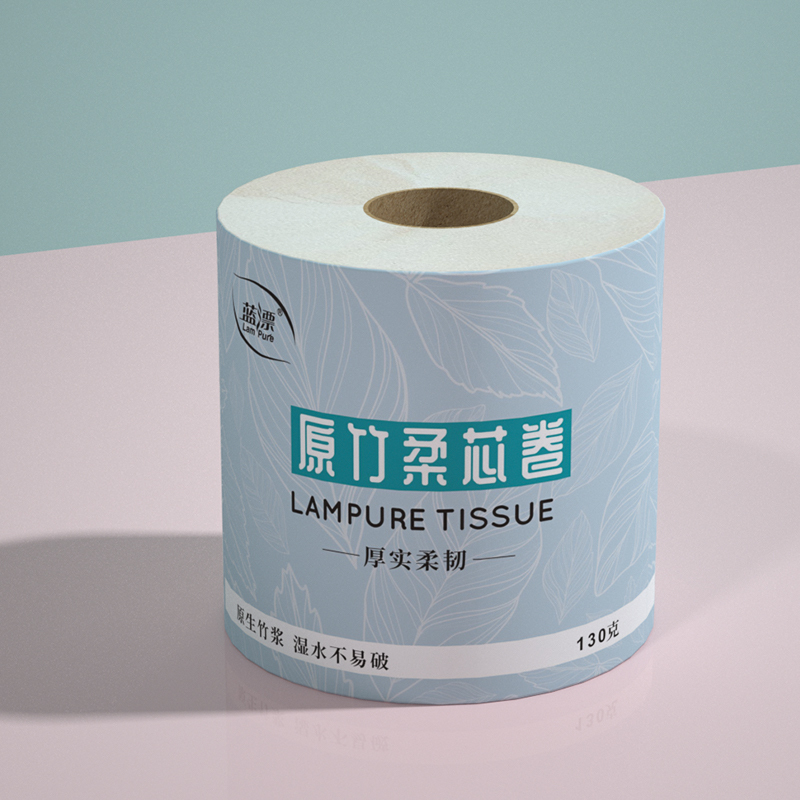 蓝漂竹浆本色27卷空芯卷纸