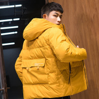 HUNNZ2018新款青年短款连帽羽绒服男士时尚休闲加厚保暖外套