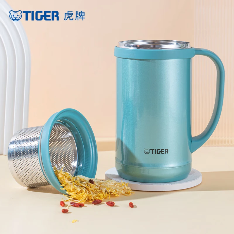 虎牌(TIGER)保温保冷杯茶滤网杯不锈钢办公杯CWM-A050-AM森林绿500ml高清大图
