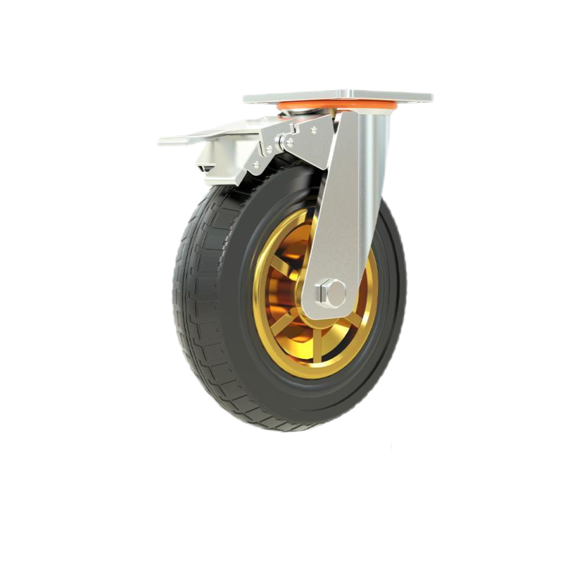 豫众诺 橡胶静音万向刹车轮 8寸200mm 个