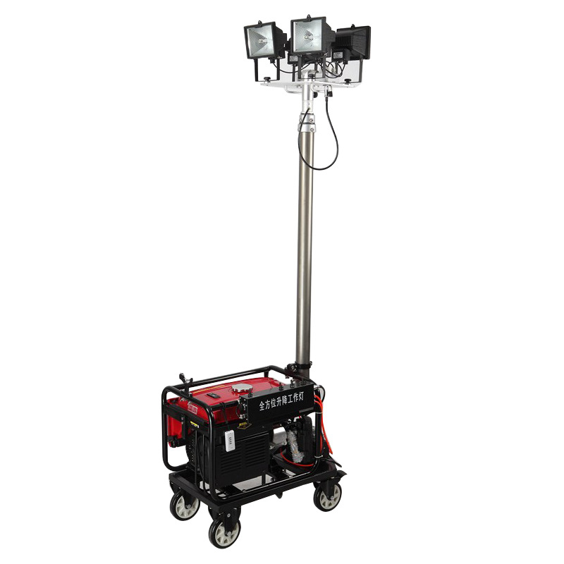 旭升CXS CQY6800多功能升降移动车灯4*500W卤钨灯220V发电机 红色高清大图