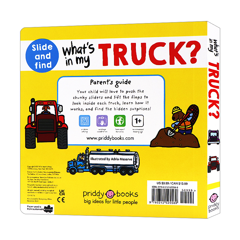 [正版]卡车的组成 英文原版 What’s in my Truck? 机关操作纸板书 交通工具 儿童启蒙认知识物 儿