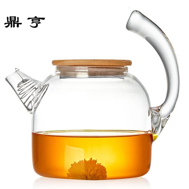 鼎亨 玻璃煮茶壶加厚耐热烧水壶套装 大小号家用茶具花果泡茶壶