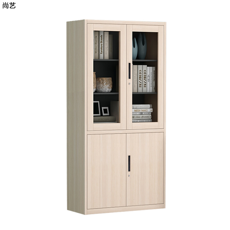 尚艺 木制三门文件柜(1200*400*1800 橡木色)