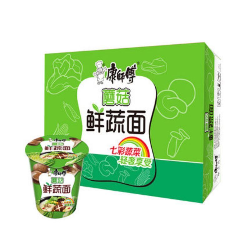 桶装蘑菇鲜蔬康师傅方便面 12桶/箱