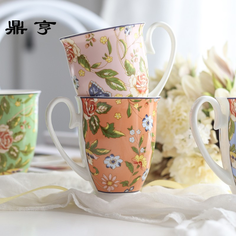 鼎亨英式下午茶杯 骨瓷红茶杯 早餐麦片 欧式高脚骨瓷红茶咖啡马