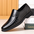 凉皮鞋夏季男士商务正装镂空皮鞋休闲夏天中年爸爸SJ 黑色 43