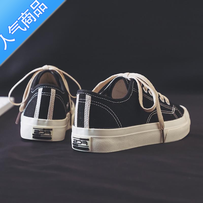 SUNTEK香港帆布鞋女2023春夏百搭女鞋韩版低帮软底黑色学生小众板鞋潮in高清大图