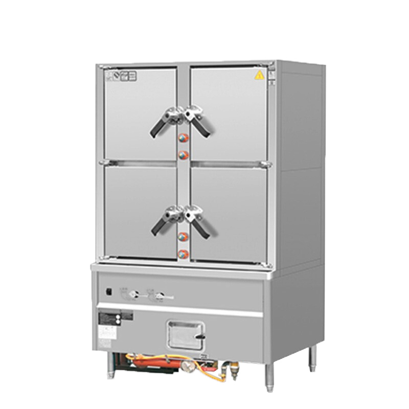 乐创( lecon) 商用海鲜蒸柜 食堂酒店四门鼓风型蒸柜 上下二层工程款 LC-J-SM4A1高清大图