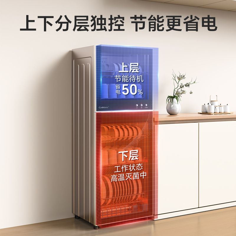 康宝(Canbo)消毒柜 立式115L大容量厨房消毒碗柜 餐具厨房消毒 高温二星级消毒柜XDZ115-A38高清大图