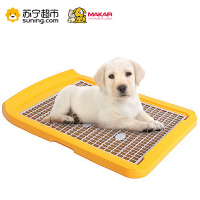 美卡(makar)狗厕所狗狗特大号平板犬厕狗便盆中小型犬厕送立柱 黄色XL