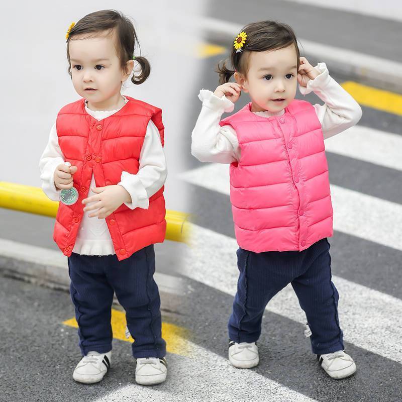 冬季新款童装儿童轻薄羽绒棉马甲中小童男女小孩羽绒修身保暖纯色马甲背心