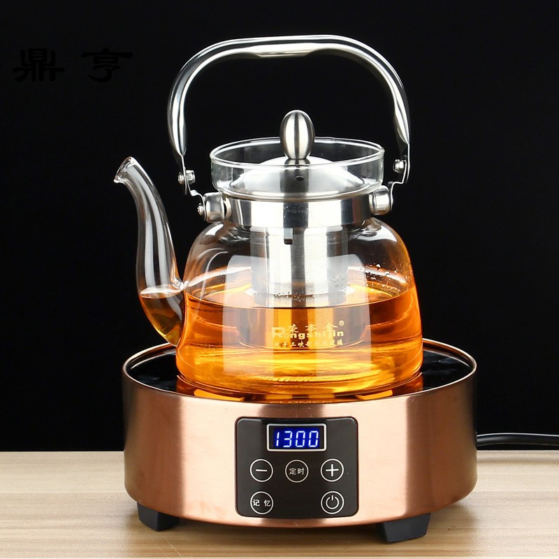 鼎亨玻璃煮茶壶耐热不锈过滤加厚烧水泡茶壶直火壶提梁茶具电陶炉