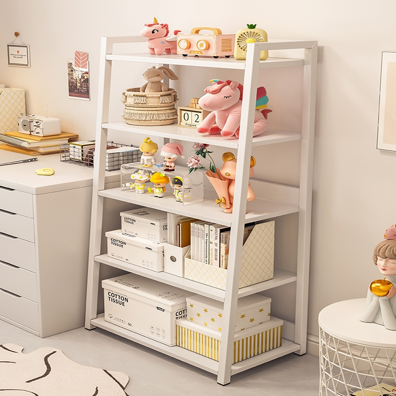 藤印象ins风书架置物架落地卧室家用多层储物铁艺收纳展示客厅梯形