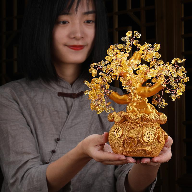美帮汇水晶树摆件发财摇钱树家居客厅酒柜装饰品房间布置摆设高清大图