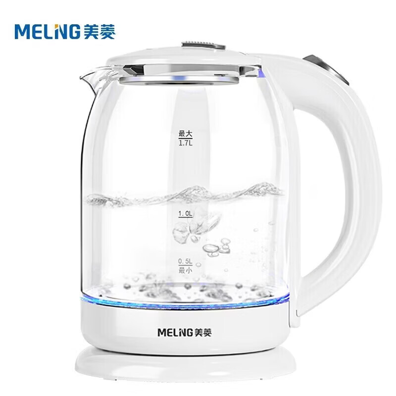 美菱 电热水壶·304不锈钢家用大容量水壶 1.7L高硼硅玻璃 MH-WB02高清大图