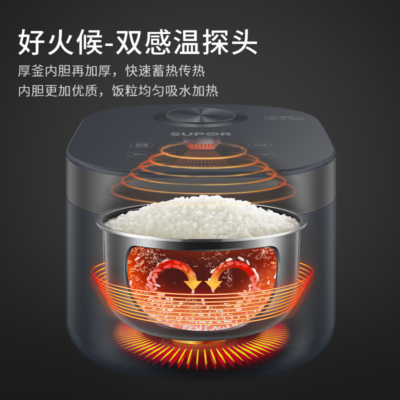 苏泊尔(SUPOR)电饭煲SF40FC875 家用4L多功能电饭锅不粘内胆3-6人智能预约定时新品