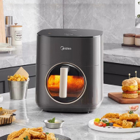 美的(Midea)炎烤空气炸锅 可视窗口 不用翻面 家用大容量低脂无油煎炸不粘大功率炸烤箱一体机 不沾易清洗