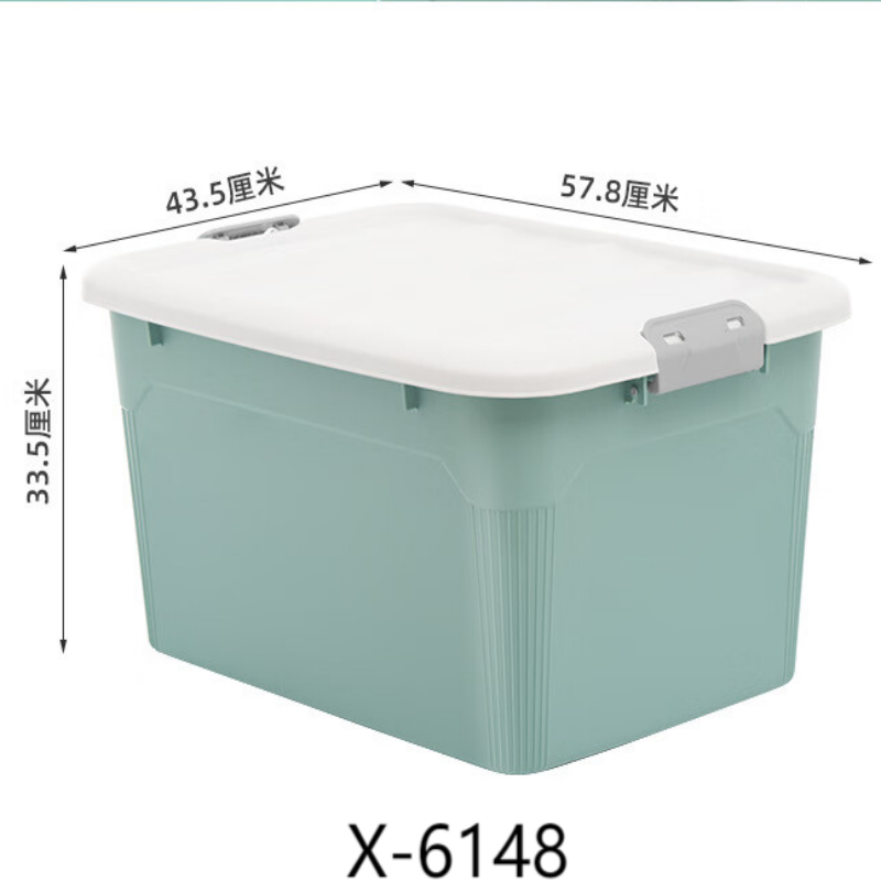 禧天龙(Citylong) X-6148收纳箱3个装(樱草蓝)55L家用衣服被子玩具整理储物箱特大号塑料盒