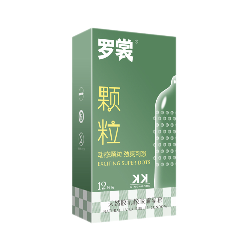 罗裳 避孕套 安全套 003玻尿酸润滑 超薄套套男用保险套 螺纹颗粒浮点 KKSingapore 共36只