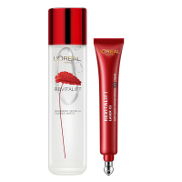 【保税现发】欧莱雅(L'OREAL)护肤套装 保湿补水光学嫩肤化妆品 六件套眼霜+精华油+日晚霜+积雪草水+精华乳