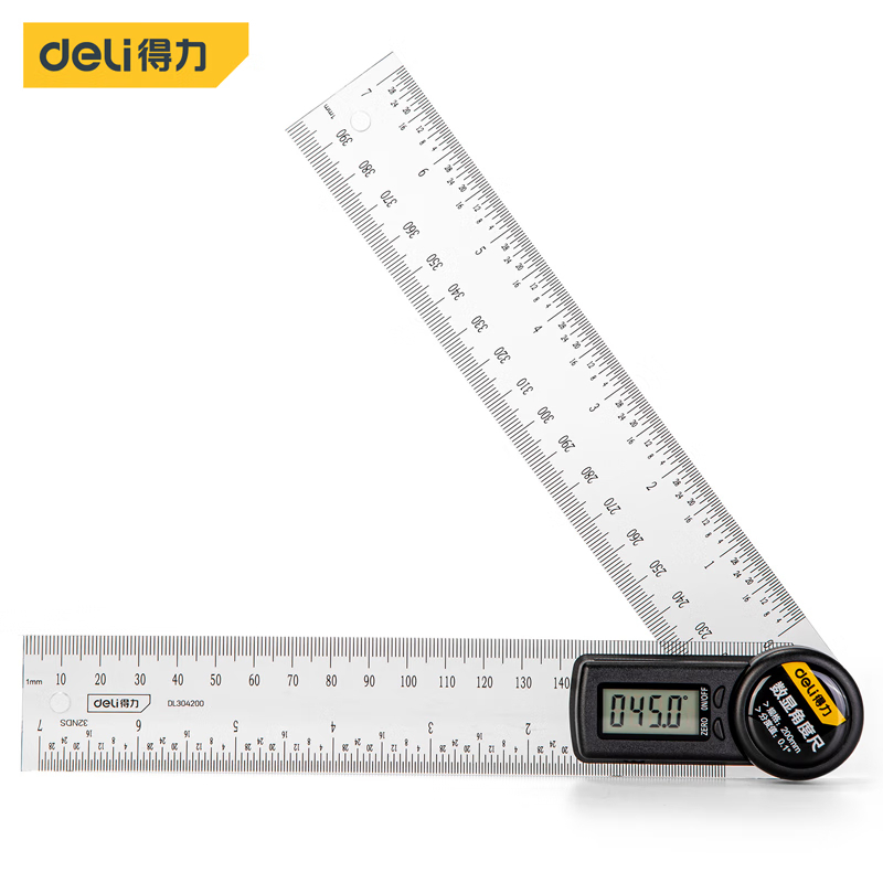 得力(deli) DL304200 数显角度尺塑料 200mm