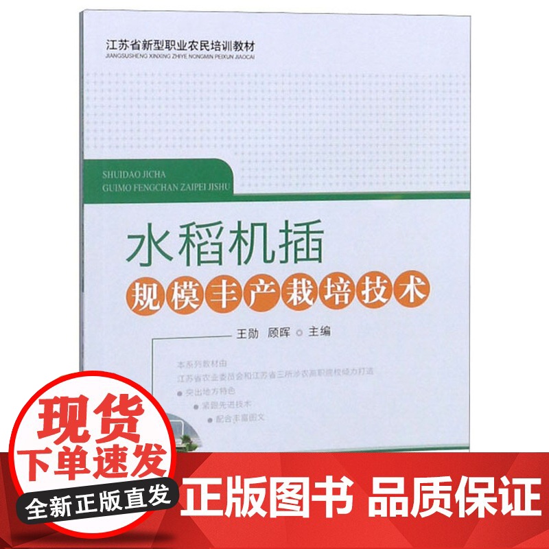 水稻机插规模丰产栽培技术 王勋,顾晖 编 中国农业出版社9787109245730高清大图