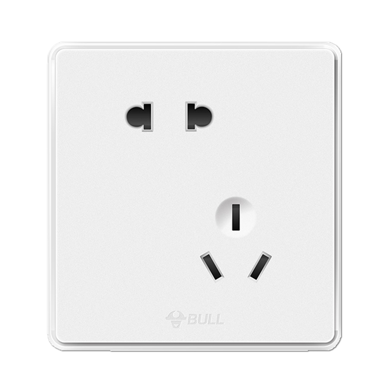 bull公牛开关插座86型10a错位斜五孔电源插座g18大板白墙壁暗装5孔