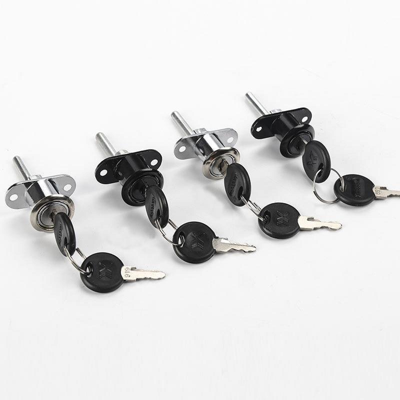 办公桌抽屉锁柜子锁芯柜门锁三联抽屉锁一锁三抽屉锁联动锁家具锁