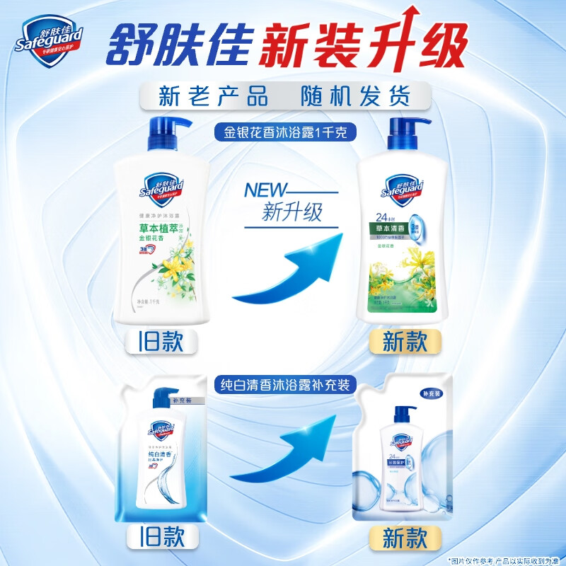 舒肤佳 健康净护沐浴露 金银花香/1kg (单位:瓶)高清大图