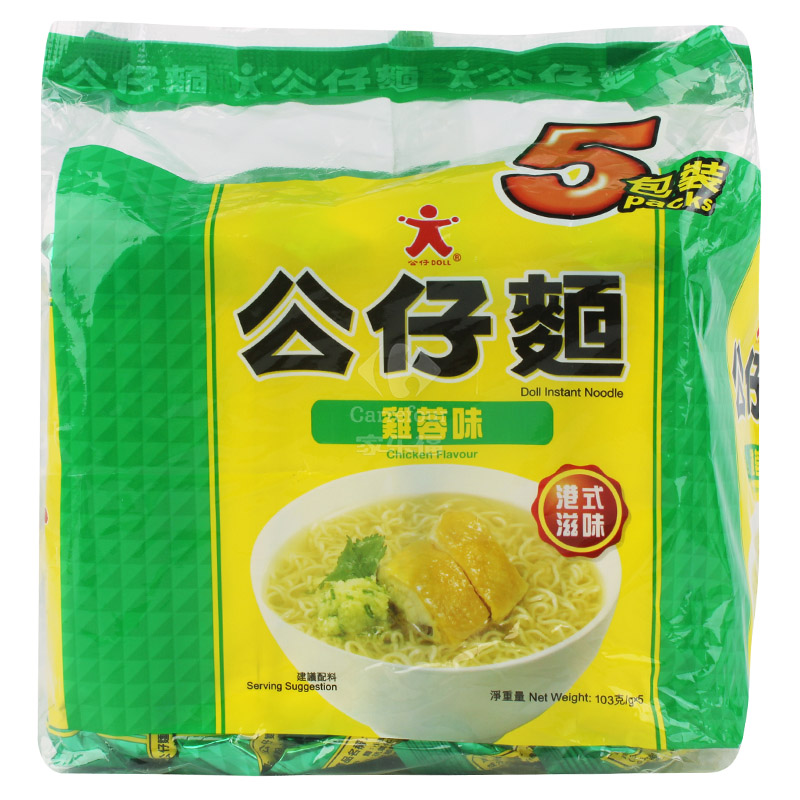 香港原装进口公仔面鸡蓉味103G(5连包)
