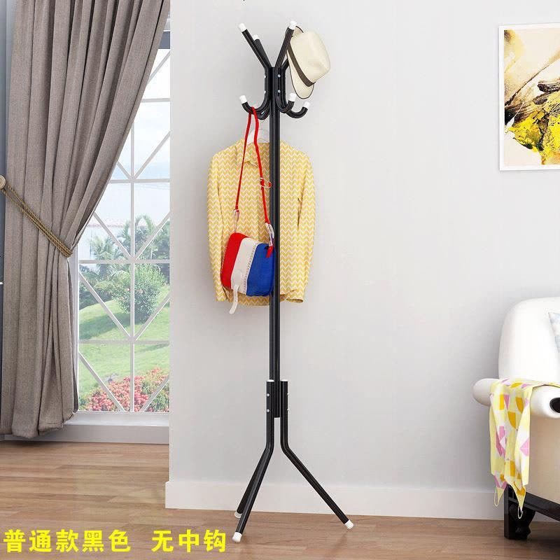 家用房间卧室衣帽架落地钢管衣冒架多功能挂衣服包包帽的架子竖立 9钩款:白色图片