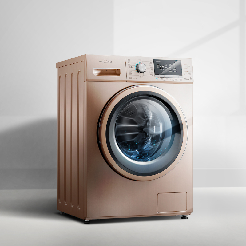美的(Midea)MG80V76DQCJ5 8公斤快净新品全自动变频滚筒洗脱一体洗衣机 家用玫瑰金 BLDC静音变频