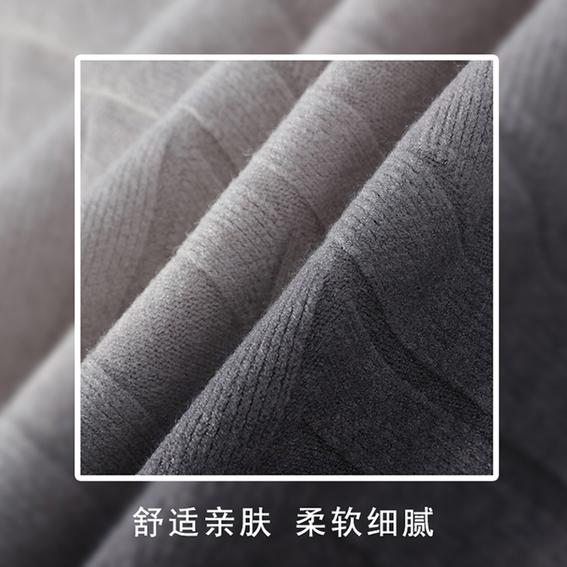 啄木鸟春秋冬季新款圆领渐层色毛衣男加绒加厚打底针织衫外穿套头高清大图