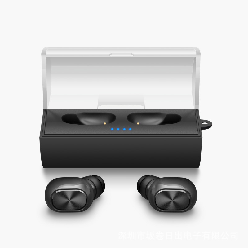 HIGE/2018新款无线蓝牙耳机TWS 320商务运动立体声入耳式双耳 语音游戏 通话清晰 黑色