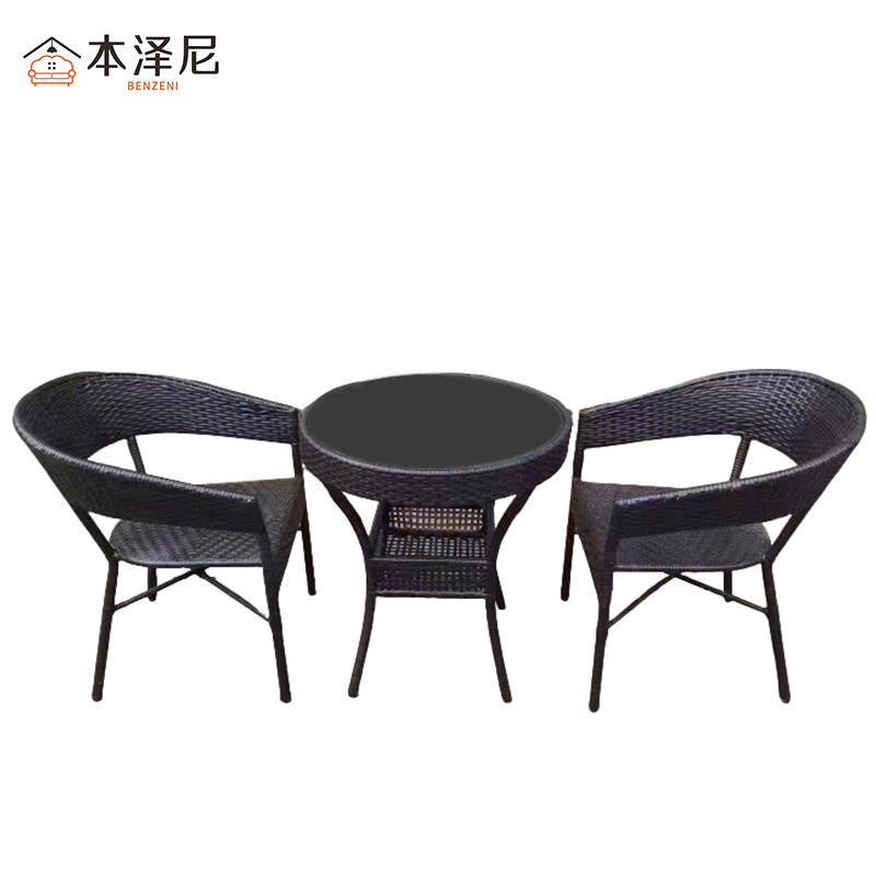 本泽尼 藤桌椅组合 HTMJ-TZY03 600*600*700mm 套高清大图