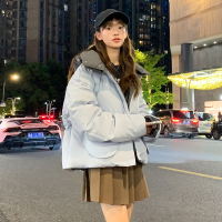 唐狮2024冬装新款女连帽撞色短款羽绒服小众设计感外套（防水）_633378 S 宁静蓝
