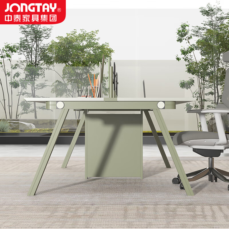 中泰(jongtay)四人位办公桌简约现代屏风隔断员工卡座办公室电脑桌2.4米 J-OKE-GA24高清大图
