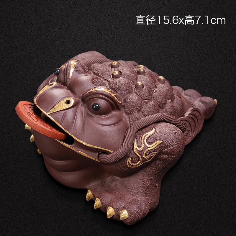 家柏饰(CORATED)紫砂金蟾茶宠茶艺饰品家用茶几茶玩可养茶单个礼盒装190291z高清大图