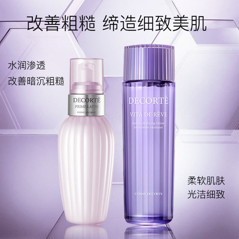 COSME DECORTE 黛珂高机能保湿清痘水乳组合 紫苏水150ml+牛油果乳液150ml 修复肌肤 改善闭口高清大图