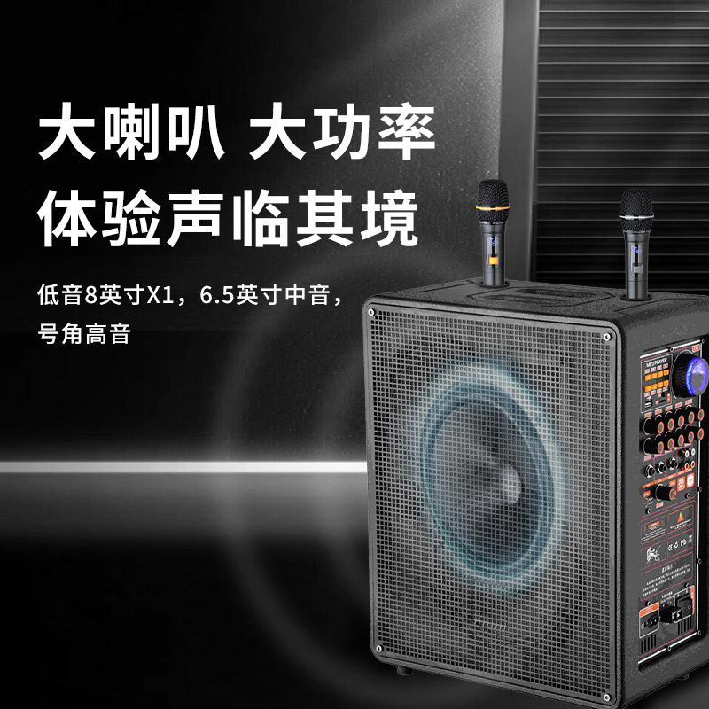 润普Runpu会议扩声拉杆音箱远程壹号卡拉OK户外直播带手持话筒会议音箱RP-EX30高清大图
