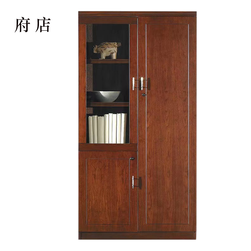 府店办公室背景柜非对称文件柜木质展示储物柜900*420*2000mm[工厂现做 七天内发货]