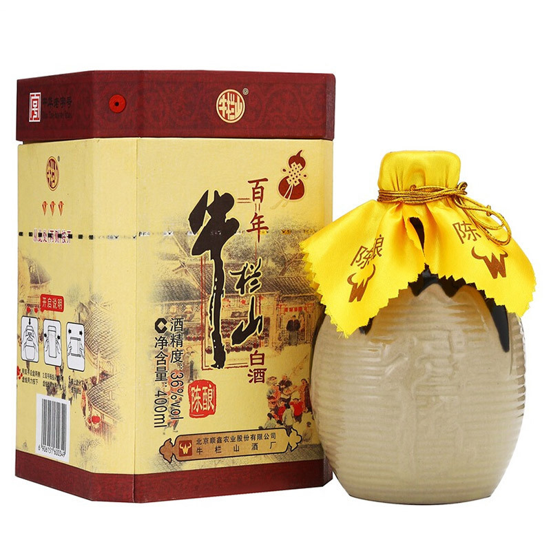 牛栏山 百年陈酿 36度 400ml 浓香型白酒 盒装（三牛）