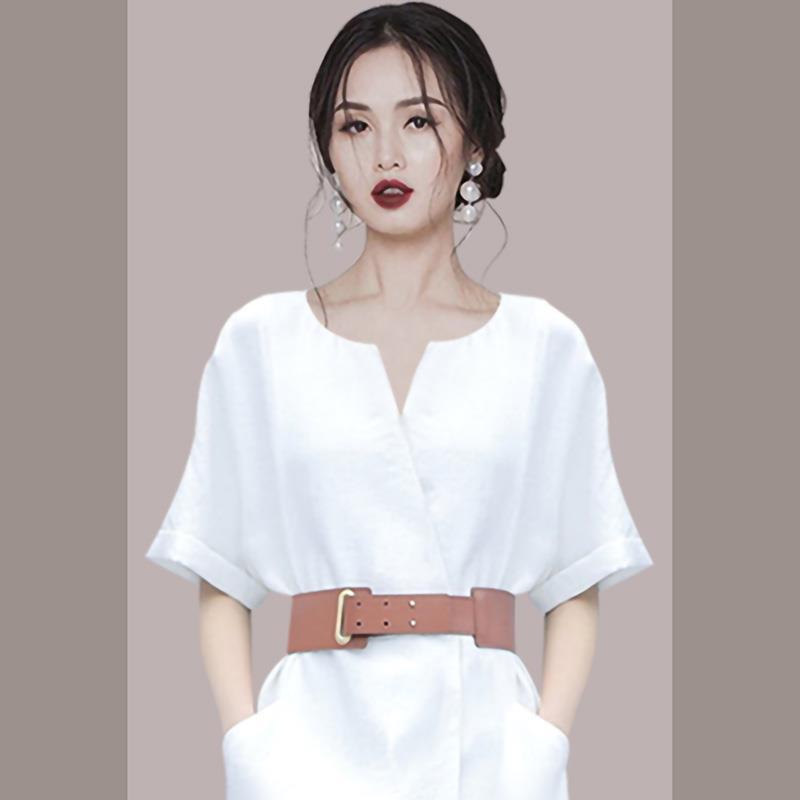 高端气质名媛连衣裙女2021年夏季新款女装短裙小个子修身显瘦裙子 白色连衣裙[送腰带+送吊带] XL