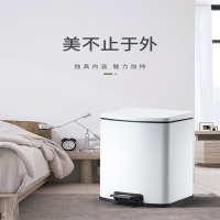 不锈钢垃圾桶家用客厅脚踏式法耐厕所卫生间厨房脚踩商用 简约带盖