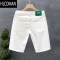HLCOMAN时尚高端白色牛仔短裤男潮牌痞帅简约纯色修身裤子男士夏季五分裤