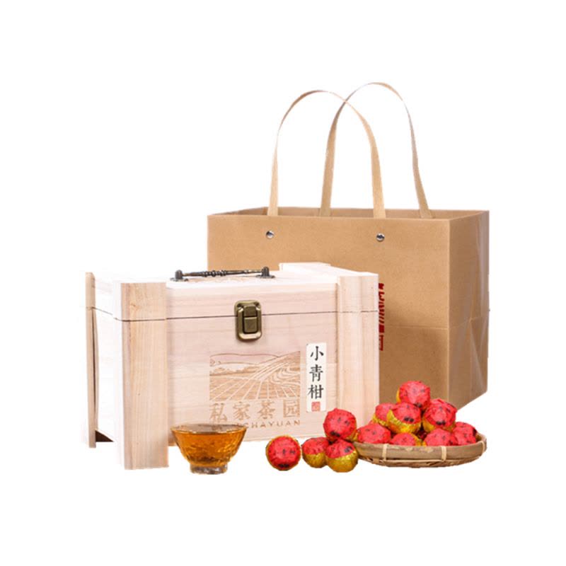 源御露私家茶园小青柑普洱茶熟茶橘普茶大红柑陈皮小金桔普柑普小橘柑黑茶普洱茶叶500克图片