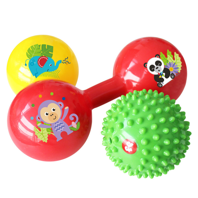 费雪Fisher-Price 儿童玩具球 新生儿训练球套装(宝宝摇铃按摩哑铃球)F0905高清大图